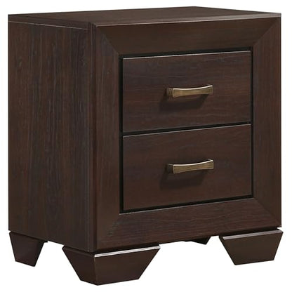 Coaster Home Furnishings Kauffman Transitional 4-Piece Bedroom Set Eastern King Size Panel Bed Frame 54-inch Headboard Dark Cocoa 204391KE-S4