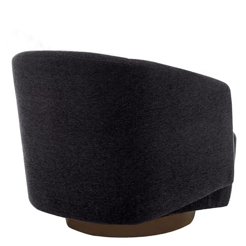 Accent Chair,Modern Swivel Chairs for Living Room and Bedroom Reading with Wood Base,Performance Fabric in Charcoal Gray