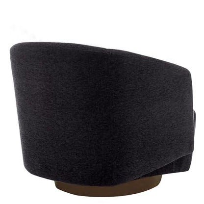 Accent Chair,Modern Swivel Chairs for Living Room and Bedroom Reading with Wood Base,Performance Fabric in Charcoal Gray