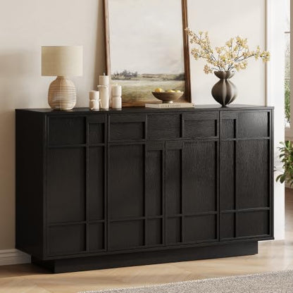 55" Sideboard Buffet Cabinet with Storage Drawer & Built-in Lights, view 2