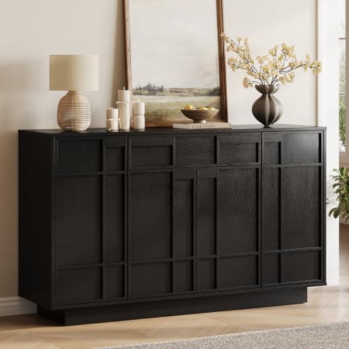 55" Sideboard Buffet Cabinet with Storage Drawer & Built-in Lights, view 2