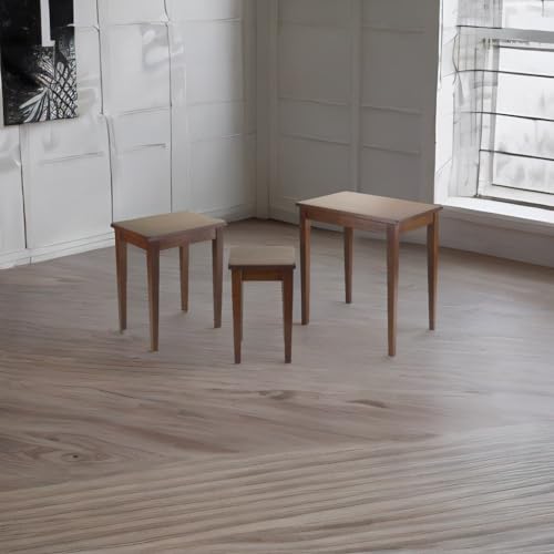 Beechwood Stackable Nesting Tables - Set of 3 Sizes, Contemporary Design, Space-efficient & Practical Furniture