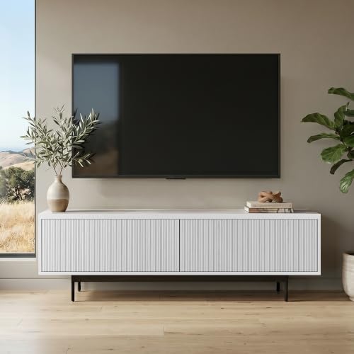 Henn&Hart 70" TV Stand for TVs up to 75", Cloud White, view 3