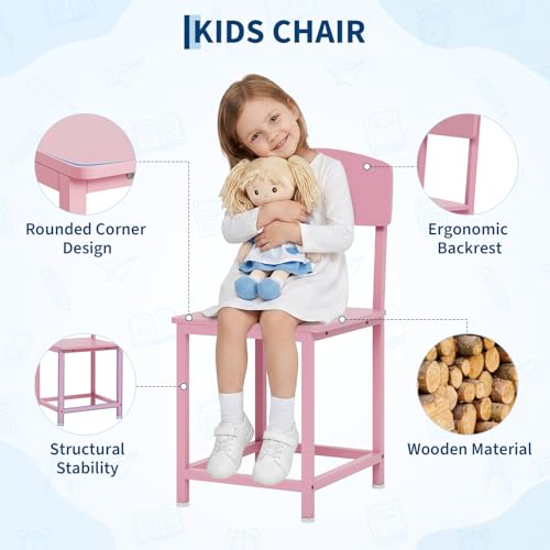 69" Double Kids Desk and Chair Set with Hutch & 4 Storage Drawers, view 5