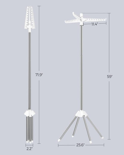 Clothes Drying Rack, 61.6-Inch Drying Rack, 3 Rotatable Arms, view 7
