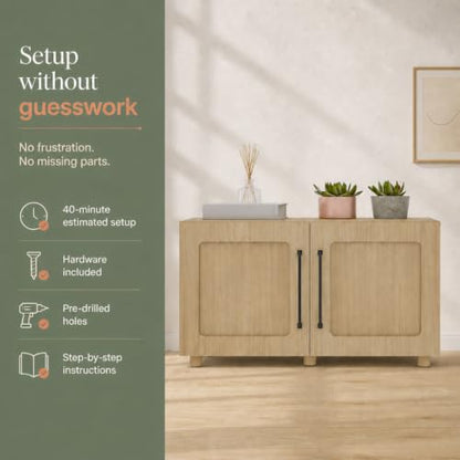 32 Inch Modular Sideboard Storage Cabinet with Soft-Close Doors, view 8