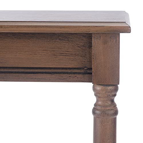 SAFAVIEH Furniture - Tinsley Rectangle Console Table - Brown - Solid Wood - Farmhouse Turned-Leg Design - Ideal for Entryway, Living Room, Hallway, 28"W x 11.75"D x 28"H (CNS5724C)