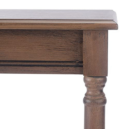 SAFAVIEH Furniture - Tinsley Rectangle Console Table - Brown - Solid Wood - Farmhouse Turned-Leg Design - Ideal for Entryway, Living Room, Hallway, 28"W x 11.75"D x 28"H (CNS5724C)