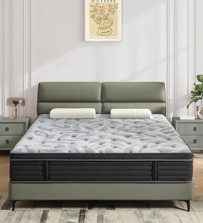 12 Inch Full Mattress, Medium Firm Hybrid Mattress in a Box, view 2