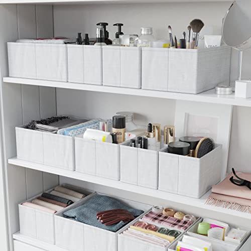 Drawer Organizer Clothes Set of 12 White-Grey, Dresser Organizer For Nursery, view 7