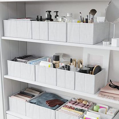 Drawer Organizer Clothes Set of 12 White-Grey, Dresser Organizer For Nursery, view 7