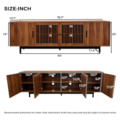 Marzzi Mid Century Modern TV Stand for 85” TV, Media Console with Storage, view 8