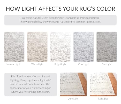 SAFAVIEH Madison Area Rug 6'7"x9'2", Silver & Ivory MAD603G, view 6