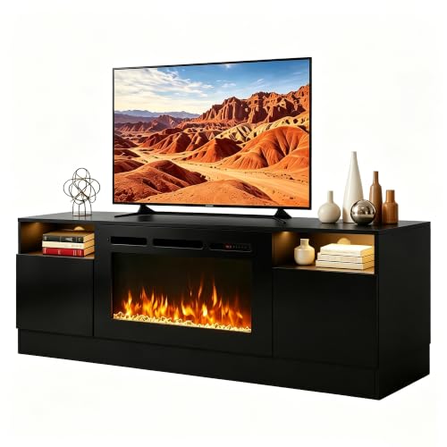 MXV Fireplace TV Stand with 36'' Electric Fireplace Up to 80" TVs, view 8
