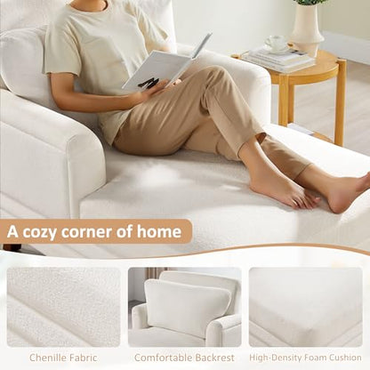 57.48'' Chaise Lounge Chair with Adjustable Backrest, Terry White, view 4
