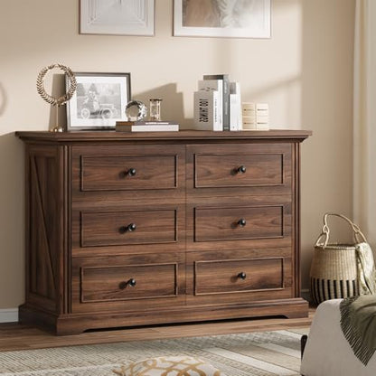 Farmhouse 6 Drawer Dresser for Bedroom, view 3