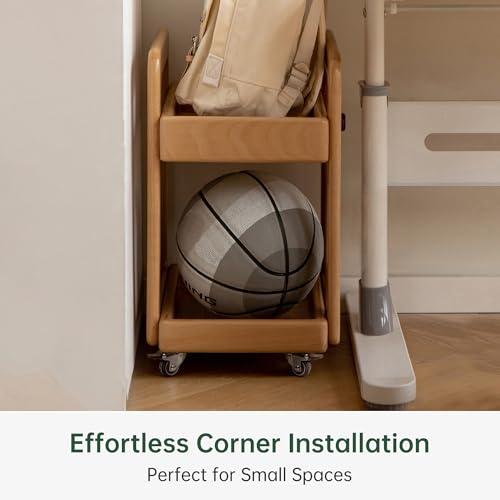 2-Tier Small Rolling Bookshelf Cart with Wheels, view 7