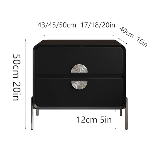 Nightstand with Drawers,Solid Wood Bedside Table Trending Mid-Century Modern Nightstand, 304 Stainless Steel Legs Vintage for Bedroom, Living Room