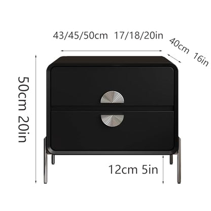 Nightstand with Drawers,Solid Wood Bedside Table Trending Mid-Century Modern Nightstand, 304 Stainless Steel Legs Vintage for Bedroom, Living Room