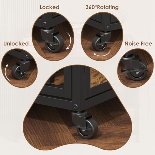 44 Inch Heavy Duty Dog Crate Furniture with 3 Doors, view 8