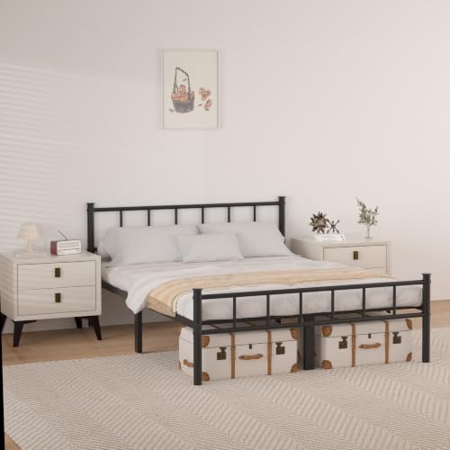 Full Bed Frame with Headboard,Steel Slat Support,Easy Assembly, view 4