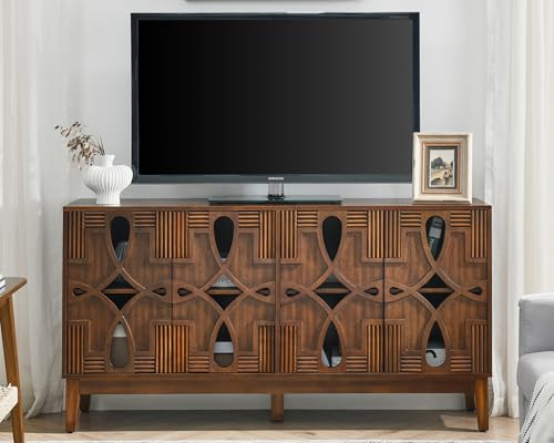 60" Mid Century Modern Sideboard Buffet,Credenzas Storage Cabinet, view 4