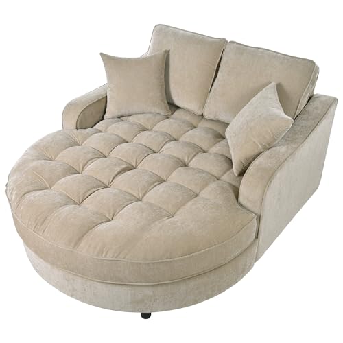 55 Inch Modern Chaise Lounge Sofa Bed, view 8