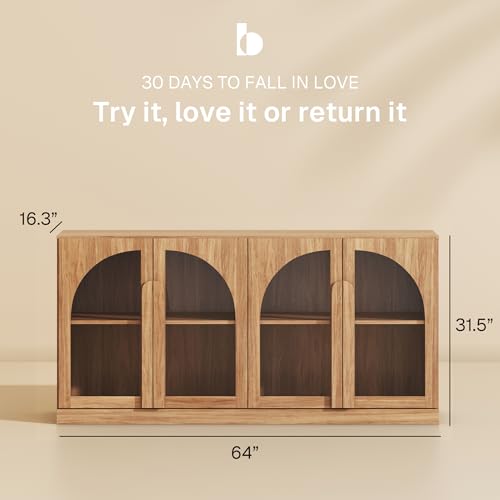 64" Kitchen Storage Cabinet with Adjustable Shelves, view 3