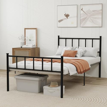 Metal Platform Twin Size Bed Frame, Black, view 4
