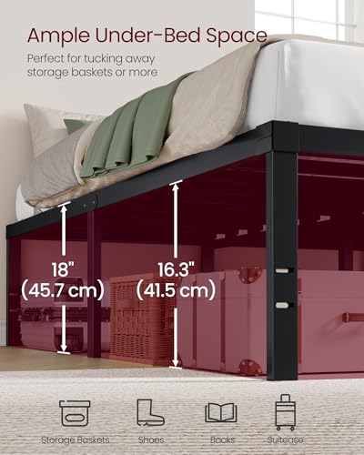 Full Metal Bed Frame, 18 Inches Tall, 1100 lb Weight Capacity, view 7