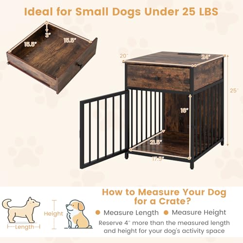 Dog Crate End Table with Charging Station, view 7