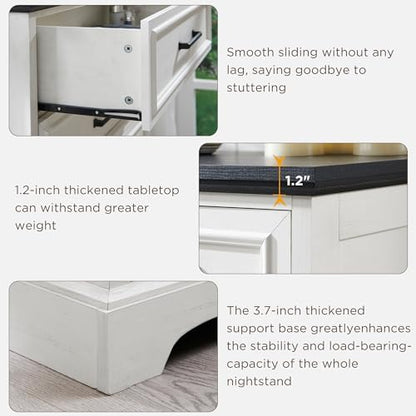 Farmhouse 8 Drawers Dresser Chests for Bedroom, Antique White, view 6