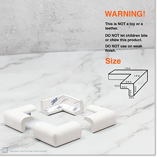 Slimfit Corner Edge Protector for Baby Proofing (Small 15ft Edge 4 Corners), Furniture Safety Bumper Guard, Soft NBR Rubber Foam, 3M Adhesive, Oyster White (Off White)
