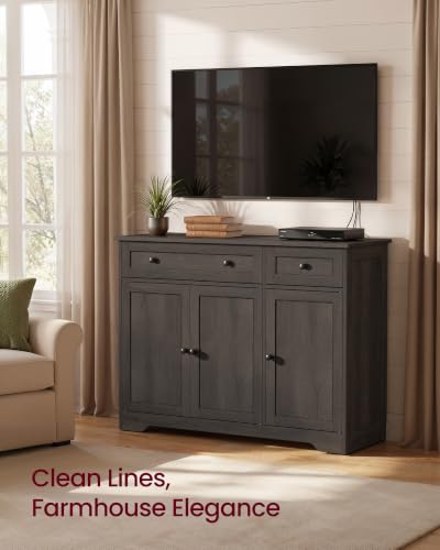 VASAGLE Buffet Cabinet, Sideboard, 3 Doors, 42.1 x 15.8 x 31.8 Inches, view 8