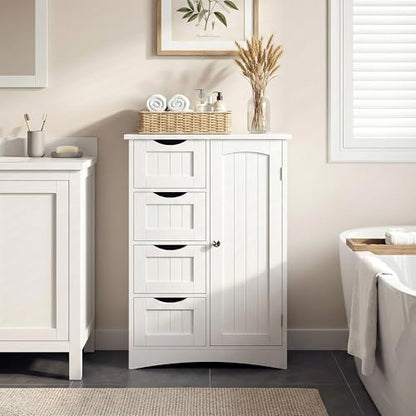 Bathroom Storage Cabinet with 4 Drawers and 1 Cupboard, view 3