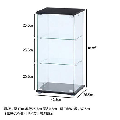 不二貿易(Fujiboeki) 3 Tiers Glass Collection Case, 高さ86cm, Clear