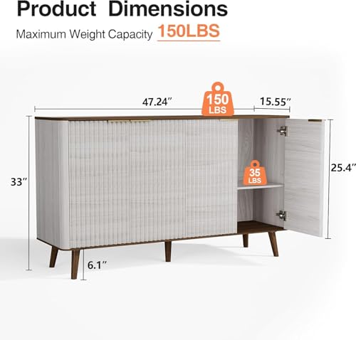 Sideboard Buffet Cabinet with Storage Kitchen Credenza Coffee Bar, view 3