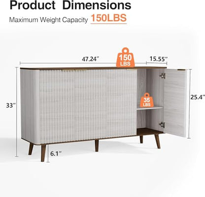 Sideboard Buffet Cabinet with Storage Kitchen Credenza Coffee Bar, view 3