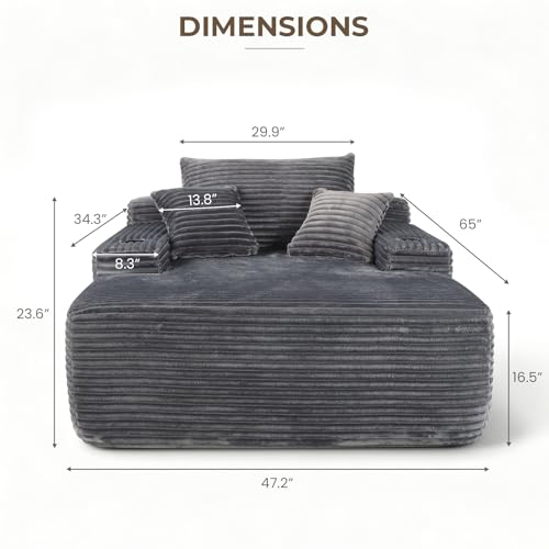 65" Boneless Chaise Lounge, view 3