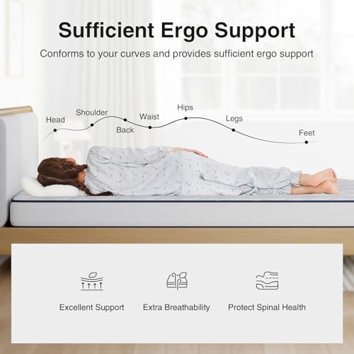 8 Inch Full Mattress, Bonnell Spring Hybrid with Spine Support, view 4