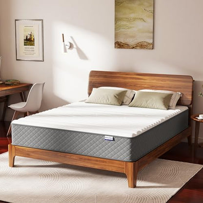 Queen Mattress,12 Inch Mattress Queen Size Medium Firm, 7-Zone Hybrid Mattress in a Box, Queen Size Mattress with Memory Foam & Pocket Spring for Pressure Relief and Body Support