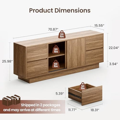 70'' TV Stand for TVs Up to 75'', view 3
