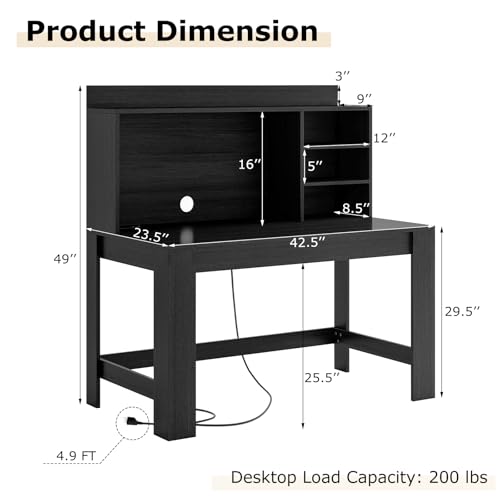 Computer Desk with Hutch & Charging Station, view 3