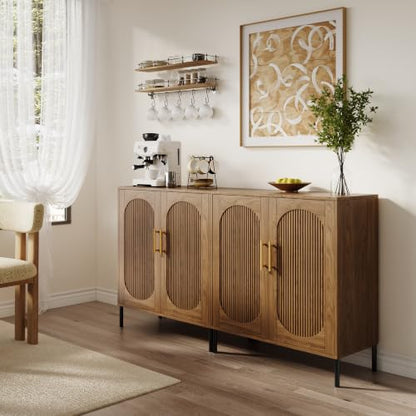 33.62" Tall Modern Fluted Arched Sideboard Buffet Cabinet with Storage, view 5