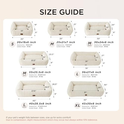 ComfyFleece® Cute Dog Bed for Small Medium Dogs Washable,25in Cream, view 7