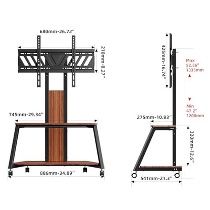 BESHI Heavy Duty Mobile TV Stand with Wheels for 32-85 Inch TVs, view 5