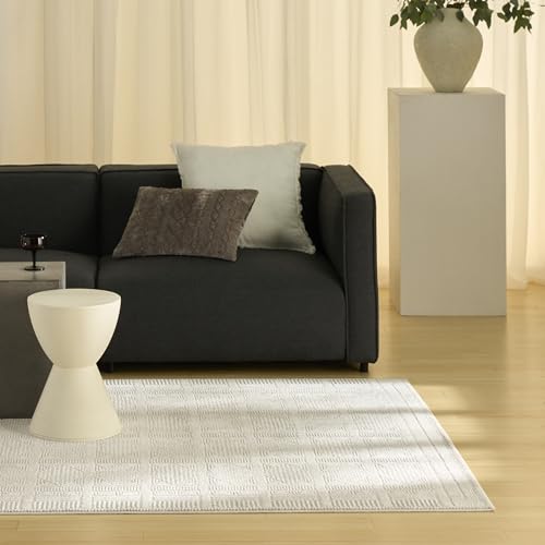 Home Nordic Ivory Beige 4' x 6' Area Rug - Easy Clean, Non Shedding, Bed Room, Living Room, Dining Room, Kitchen (4' x 6')