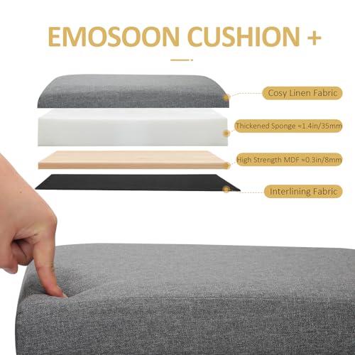 Tall Ottoman with Storage Collapsible Fabric Small Slim Folding Ottoman Furniture with Handles Lid for Room Footrest Foot Stool Linen Grey 16.5x16.5x11.8in