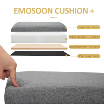 Tall Ottoman with Storage Collapsible Fabric Small Slim Folding Ottoman Furniture with Handles Lid for Room Footrest Foot Stool Linen Grey 16.5x16.5x11.8in