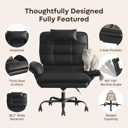 Criss Cross Chair with Adjustable Arms PU Leather Black, view 5